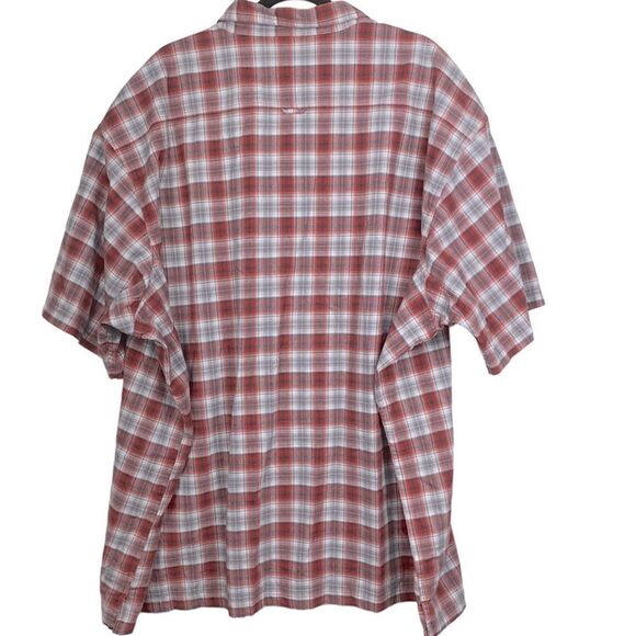 Red Head Men’s Sz 5XL Red Black Plaid Cotton Fishing Casual Button Down Shirt - Picture 4 of 5